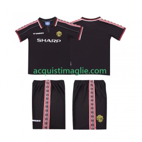 Divisa di Calcio Manchester United 1999 Retro Bambino Trasferta 1998